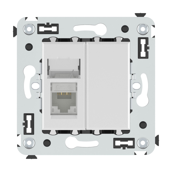 Купить DKC Компьютерная розетка RJ-45 в стену, кат.6 одинарная,"Avanti", "Белое облако"