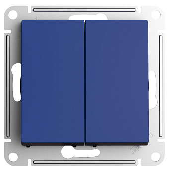 Systeme Electric AtlasDesign Аквамарин Переключатель 2-клавишный перекрестный, 2 x сх. 7, 10АХ, механизм