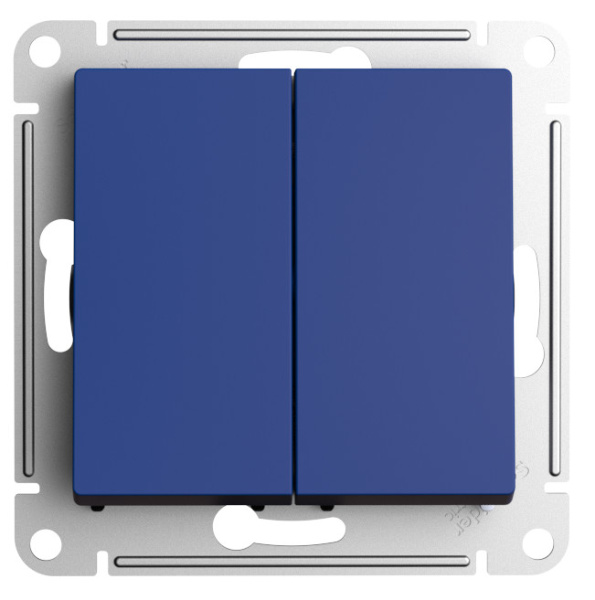 Systeme Electric AtlasDesign Аквамарин Переключатель 2-клавишный перекрестный, 2 x сх. 7, 10АХ, механизм