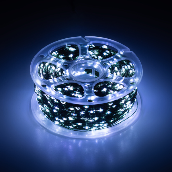 ЭРА Светодиодная новогодняя гирлянда POWER ENIN-2000W Нить холодный свет 200 м 2000 microled IP44 220В