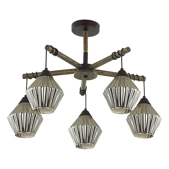 Lumion 4564/5C COUNTY LN21 черный, дерево Люстра потолочная E27 5*60W 220V JUSTINE