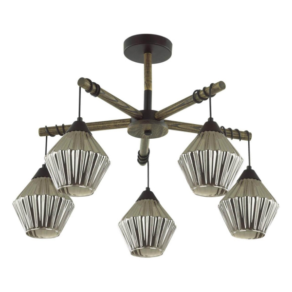 Lumion 4564/5C COUNTY LN21 черный, дерево Люстра потолочная E27 5*60W 220V JUSTINE