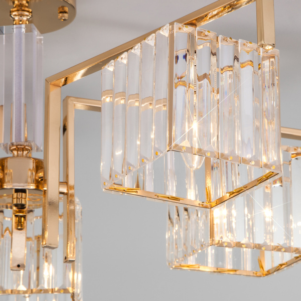 Купить Eurosvet 10126/5 Светильник потолочный золото/прозрачный хрусталь Strotskis a054448