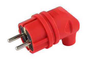 ЭРА V9-RED-IP44 Красный Вилка каучуковая с/з 90град 16A IP44