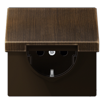 JUNG LS 990 Antik Розетка с/з, с крышкой ME1520KLAT