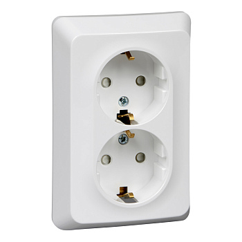 Systeme Electric Этюд Бел Розетка 2-ая с/з со шторками 16А 250B