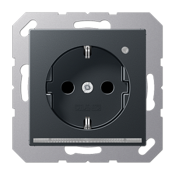 JUNG SCHUKO-розетка с LED подсветкой, матовый антрацит A1520-OANMLNW