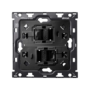 Simon 100 Кит 1 пост механизм 2 розетка RJ45 Cat.6 + суппорт 10010111-039