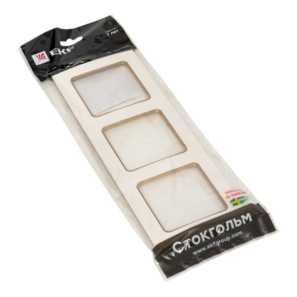 Купить EKF PROxima Стокгольм Белый Линия шампань Рамка 3-ая