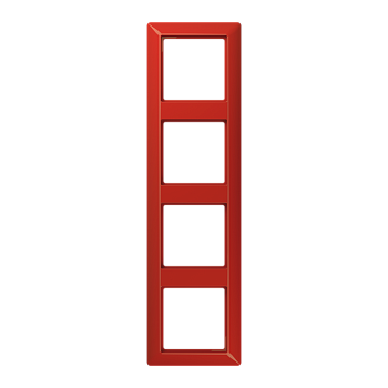 JUNG Рамка 4-кратная для вертикальной и горизонтальной установки термопласт, красная AS584BFRT