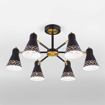 Eurosvet Потолочная люстра с поворотными рожками 70100/6 черный a045150