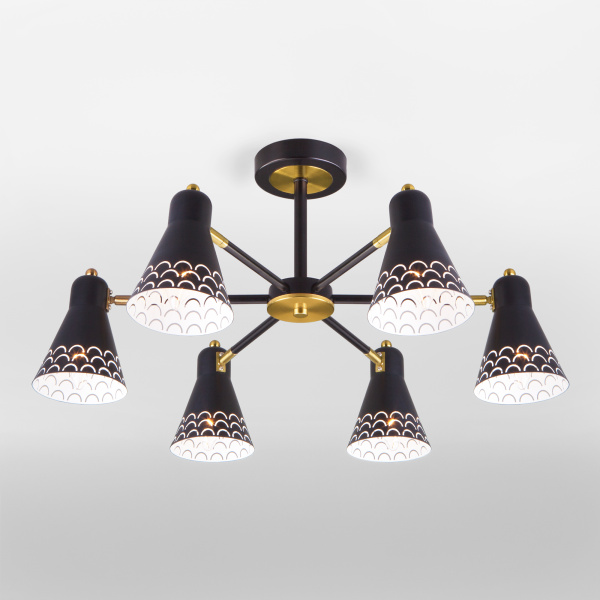 Eurosvet Потолочная люстра с поворотными рожками 70100/6 черный a045150