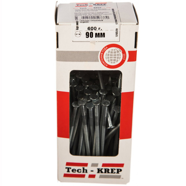Tech-Krep Гвоздь ершеный оцинк. 90 мм (600 г) - коробка 124602