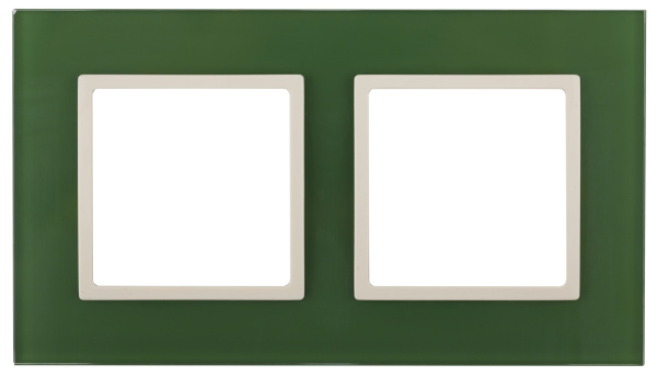 ЭРА 14-5102-27 Elegance Зеленый/сл.кость Стекло Рамка 2-ая