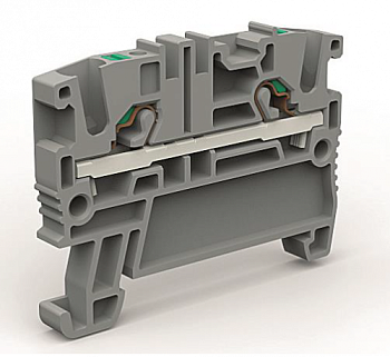 DKC Проходная клемма 2 точки подключения на 2,5 кв.мм синяя ZEFC200BL