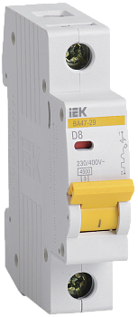IEK KARAT Автоматический выключатель ВА47-29 1Р 8А 4,5кА D MVA20-1-008-D