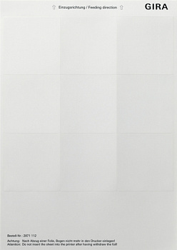 Gira Листы для надписей 69x67 мм 2871112