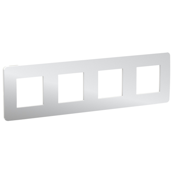 SE Unica Studio Хром/Белая Рамка 4-ная NU280855