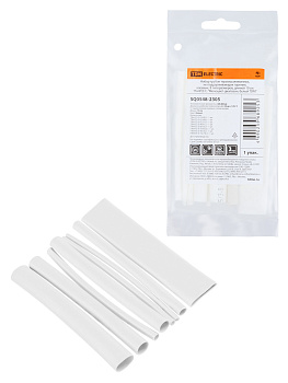 TDM Набор трубок термоусаживаемых, клеевых "Моноцвет-диапазон, белый" SQ0548-2305