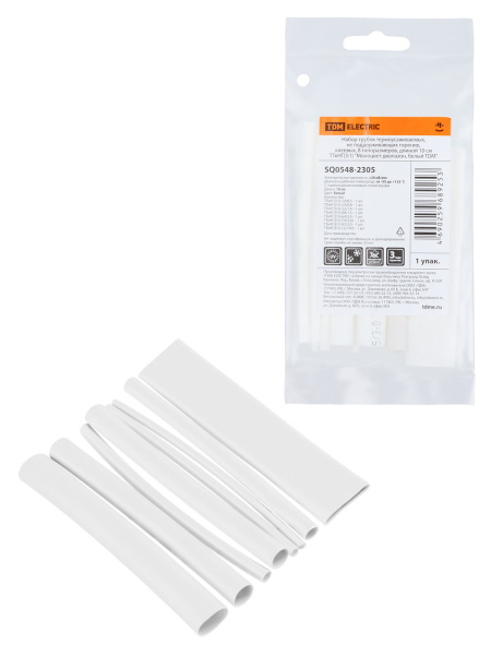 TDM Набор трубок термоусаживаемых, клеевых "Моноцвет-диапазон, белый" SQ0548-2305
