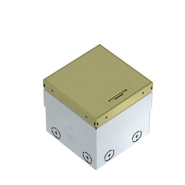 OBO Bettermann Лючок UDHome2 пустой (без выемки под напольное покрытие) 140х140х110 мм (латунь) на 2 модуля 45х45мм 7368348