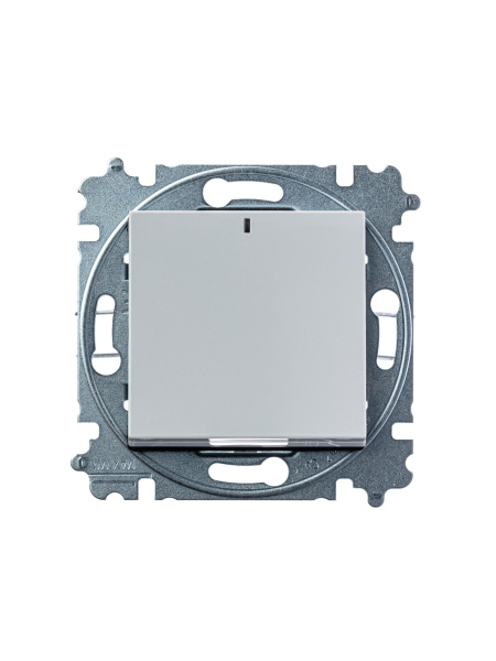 Купить ABB EPJ Levit серый / белый Выключатель 1-клавишный с подсветкой 2CHH590146A6016