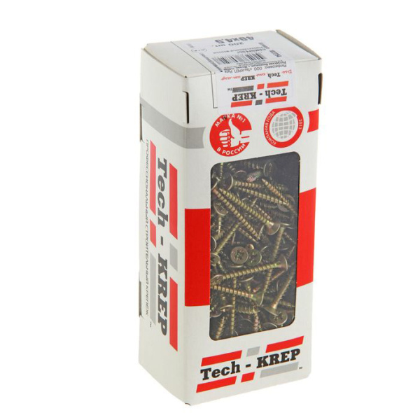 Tech-Krep Саморезы универсальные  40х4,5 мм (200 шт) желтые - коробка с ок. 102254