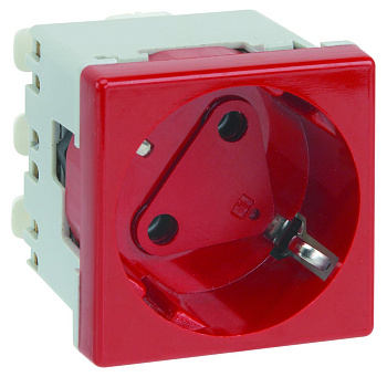 Simon Connect Красная Розетка 2к+з Schuko с блокировкой, быстрый монтаж KS11-6