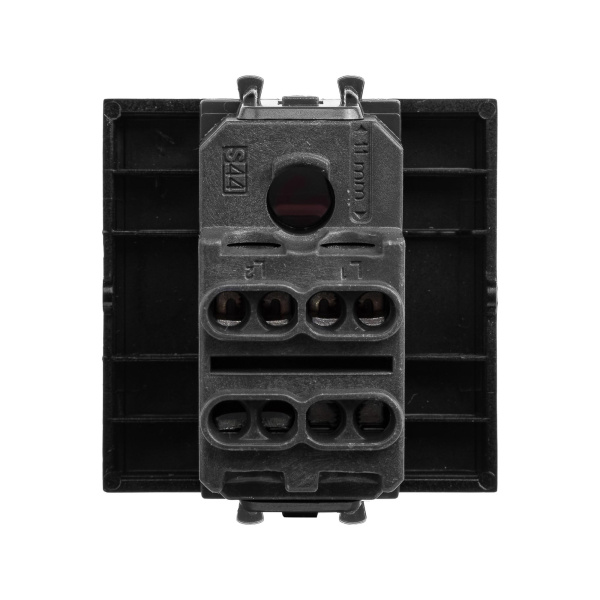 Купить DKC Выключатель двухполюсный одноклавишный модульный, "Avanti", "Черный квадрат", 2 модуля