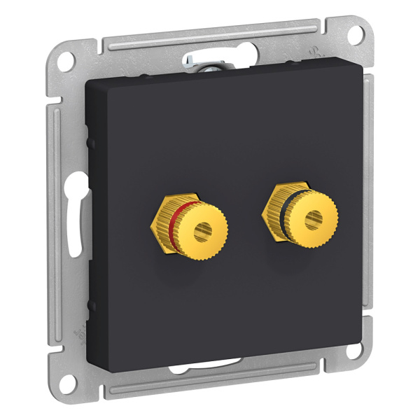 Systeme Electric AtlasDesign Карбон Аудиорозетка двухместная