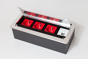 SPL Люк настольный на 4 поста (45х45), металл, серебро, IP20 300012