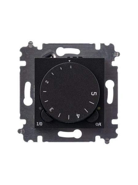 Купить ABB EPJ Levit антрацит / дымчатый чёрный Терморегулятор универсальный, с поворотной ручкой, 16A, антрацит/дымчатый чёрный 2CHH920003A6063