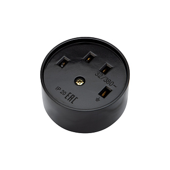 Розетка РШ для электрической плиты 32 А, 380 В, 3Р+РЕ (ОУ) черная Rexant 11-8525