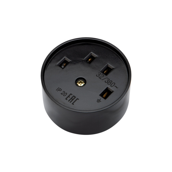 Розетка РШ для электрической плиты 32 А, 380 В, 3Р+РЕ (ОУ) черная Rexant 11-8525