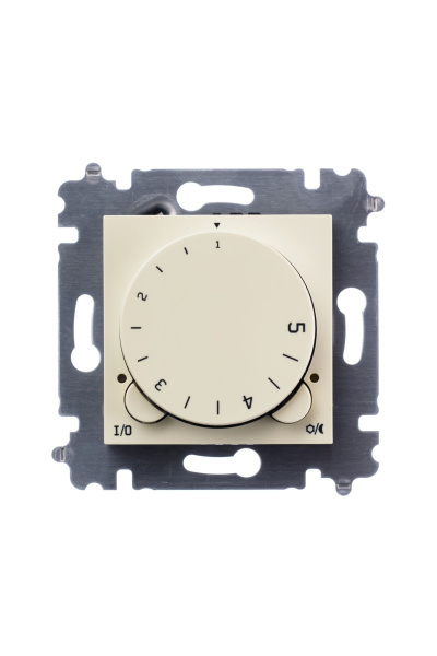 Купить ABB EPJ Levit слоновая кость / белый Терморегулятор универсальный, с поворотной ручкой, 16A, слоновая кость/белый 2CHH920003A6017