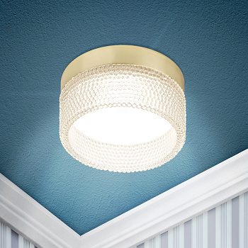 ЭРА Встраиваемый светильник под лампу GX53 ЭРА DK97 GD/TR золото прозрачный