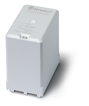 Finder Силовое электромеханическое реле; монтаж на печатную плату; 3NO 50A; контакты AgSnO2 (зазор ≥ 3мм); катушка 24В DC; степень защиты RTII; версия 672390244300S