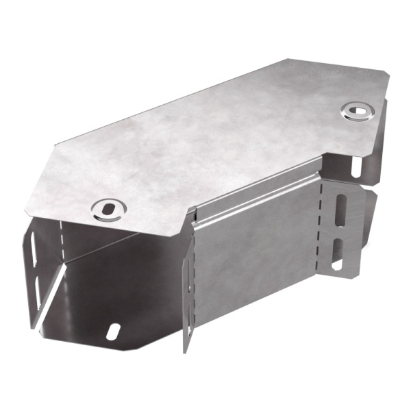 Промрукав Угол горизонтальный 90 градусов с крышкой Стандарт 100х100 PR16.0413