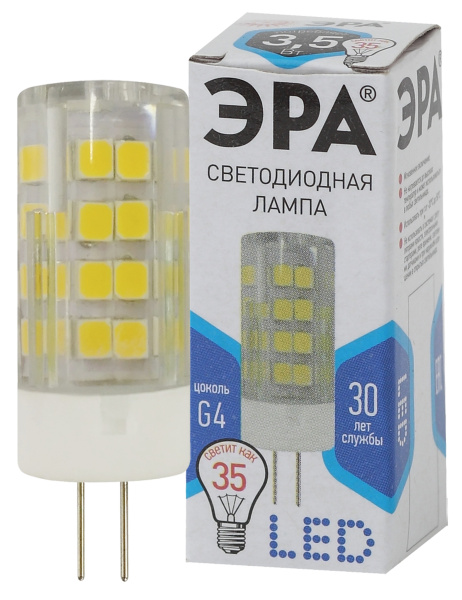 ЭРА LED JC-3,5W-220V-CER-840-G4 (диод, капсула, 3,5Вт, нейтр, G4)