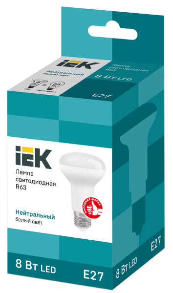 Купить IEK Лампа светодиодная ECO R63 рефлектор 8Вт 230В 4000К E27