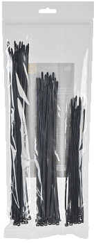 IEK Набор хомутов 3,6х200; 3,6х250; 3,6х300 чер. (75шт/упак)