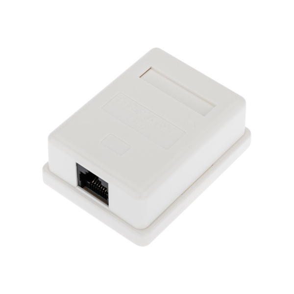 Рoзетка компьютерная внешняя, 1-порт RJ-45 (8P8C), UTP неэкранированная, категория 6, Rexant 03-0132