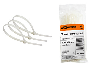 TDM Хомут 3,6х120мм нейлон (белый) (100шт) SQ0515-0118