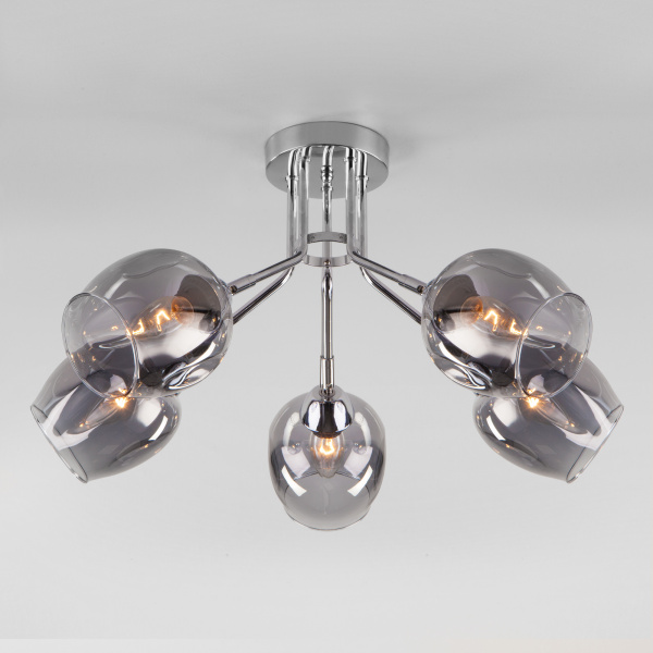 Eurosvet Потолочная люстра со стеклянными плафонами 30164/5 хром a047326