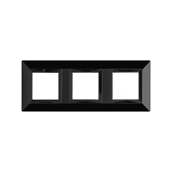 DKC Рамка из металла, "Avanti", черная, 3 поста (6 мод.)
