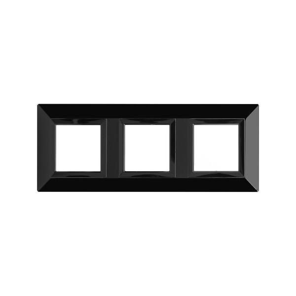 DKC Рамка из металла, "Avanti", черная, 3 поста (6 мод.)