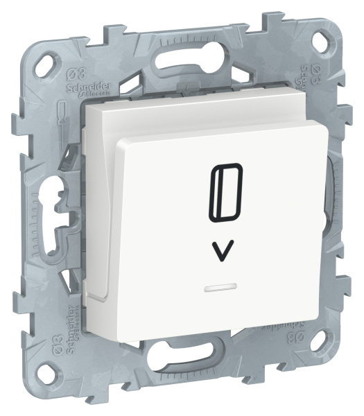 Купить SE Unica New Бел Выключатель карточный, с подсветкой, 10А NU528318