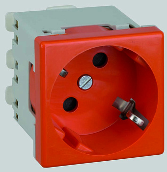 Simon Connect Красная Розетка 2к+з Schuko 45х45мм, быстрое соединение K11-6
