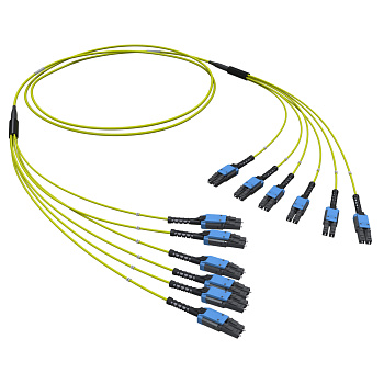 DKC Оптическая разветвительная сборка 12ОВ 9/125 OS2, 6хLC-UPC Duplex Uniboot/6хLC-UPC Duplex Uniboot, 10м (предустановленнаяконфигурация: тип полярно