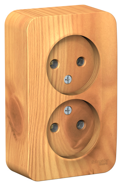 Купить Systeme Electric Blanca наруж Ясень Розетка 2-ая б/з без шторок 16А, 250В, изолир. пластина